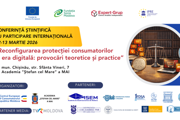 Invitație la Conferința științifică cu participare internațională „Reconfigurarea protecției consumatorilor în era digitală: provocări teoretice și practice”, ediția a 2-a, 12 – 13 martie 2026
